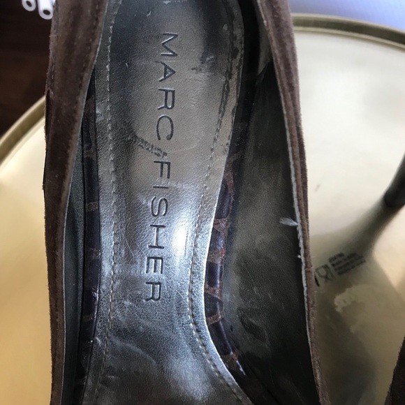 Marc Fisher Brown Peep Toe Platform Pumps - Picture 6 of 7